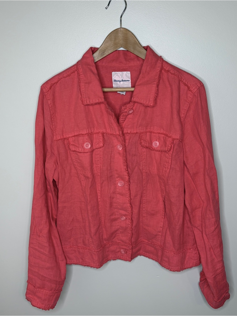 Tommy Bahama Coral Lightweight Linen Button Up Jacket Large